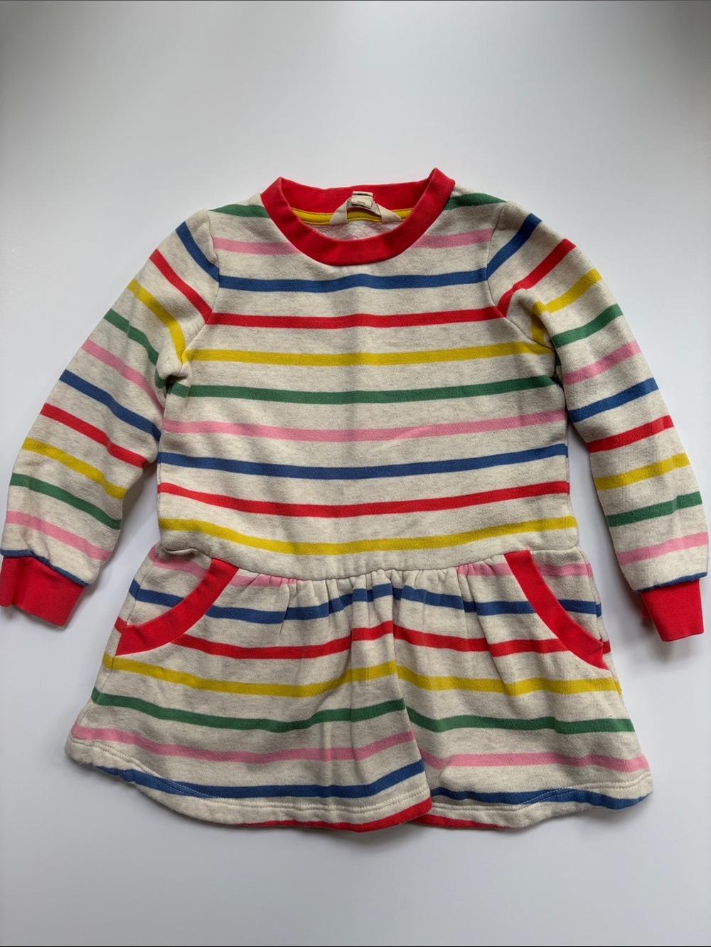 Mini Boden Multicolor Striped Sweatshirt Dress